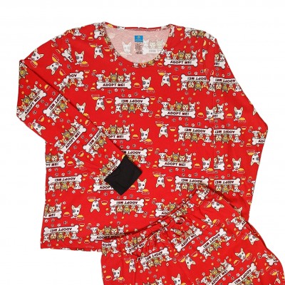 Pijama Glow Adopt Me rojo mujer manga larga